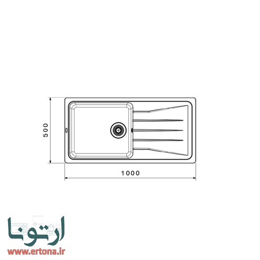 سینک گرانیتی توکار بیمکث مدل0014